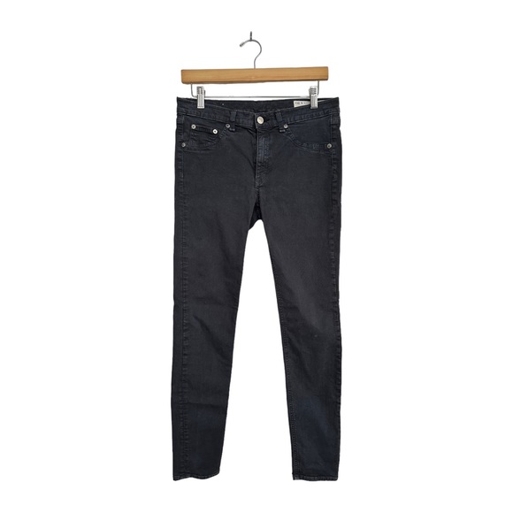 Rag and Bone Jean Legging Distressed Charcoal Skinny Jean Size 30 - Picture 3 of 13